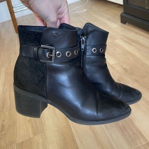 Geox black leather booties size EU 40/ fits US 9-9.5